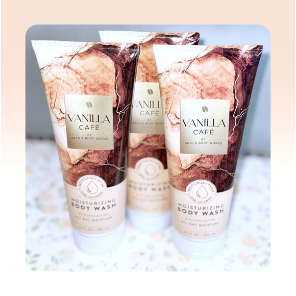 Bath & Body Works 10 fl oz Vanilla Café Cafe Moisturizing Body Wash x3 - Picture 1 of 5
